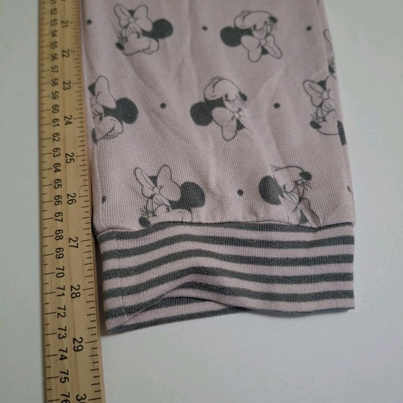 Disney Pajama Outfit Pink Gray XL Minnie Mouse Top & Jogger Pants Stretch - Picture 12 of 13